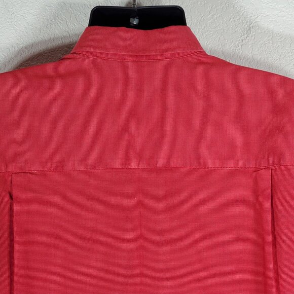 Cutter & Buck Mens Medium Short-Sleeve Red Button-Up Shirt 100% Cotton - Picture 8 of 9